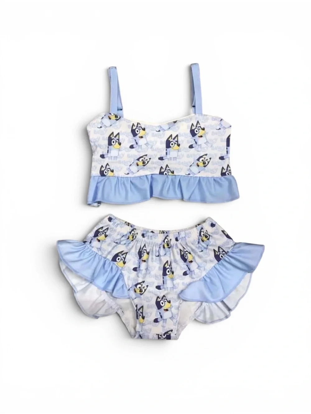New Girls Boutique Bluey Two‎ Piece Ruffle Bikini Swimsuit Summer Vacation Beach